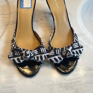 Black and white heels